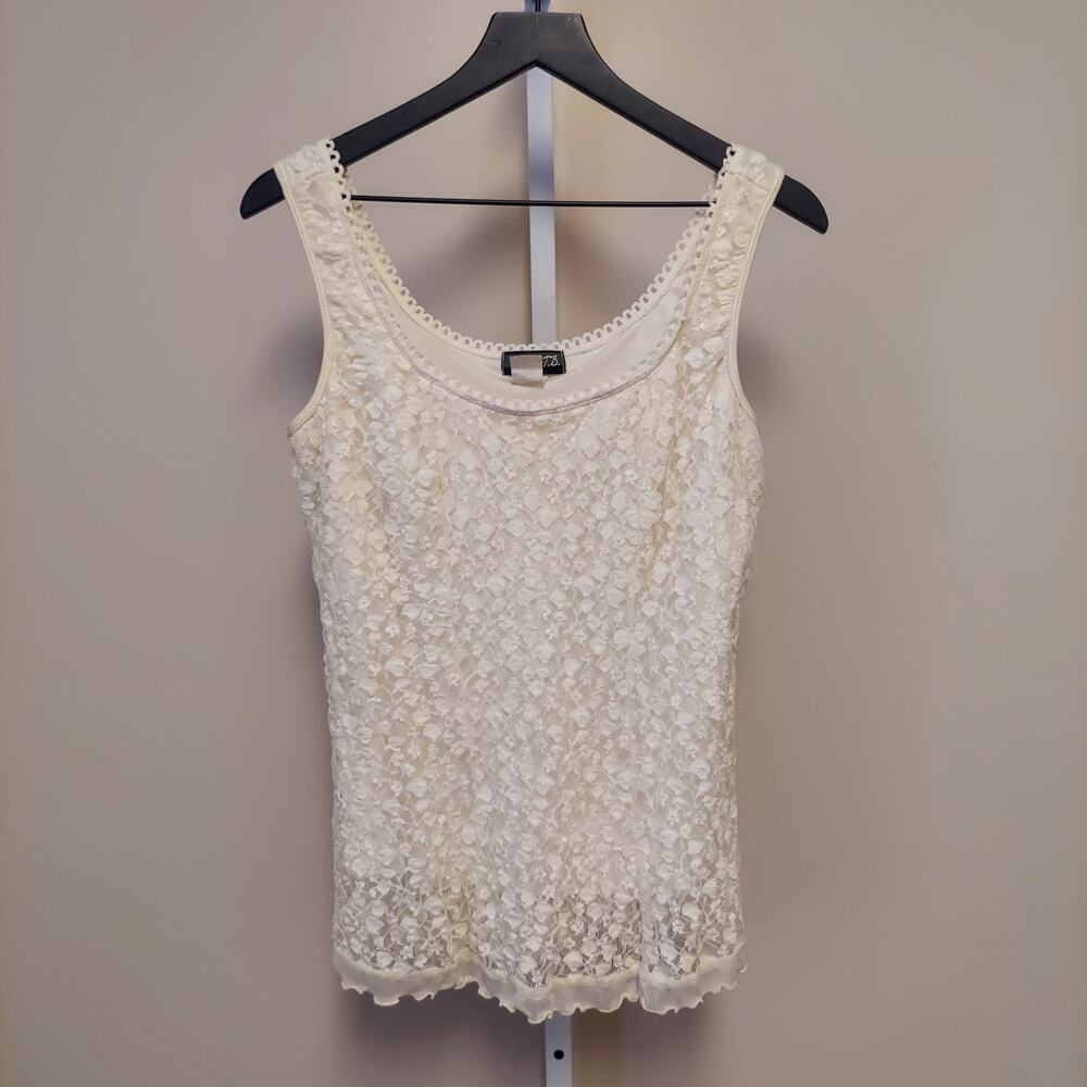 Vtg JTB Lace‎ Tank Top Cream Ivory Cottagecore Coquette Fairy